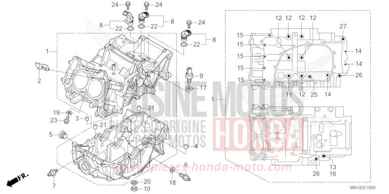 CRANKCASE for Forza 750 MAT WARM ASH METALLIC (YR386) from 2025